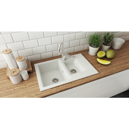 zlewozmywak nieste 1,5 k nablatowy biały