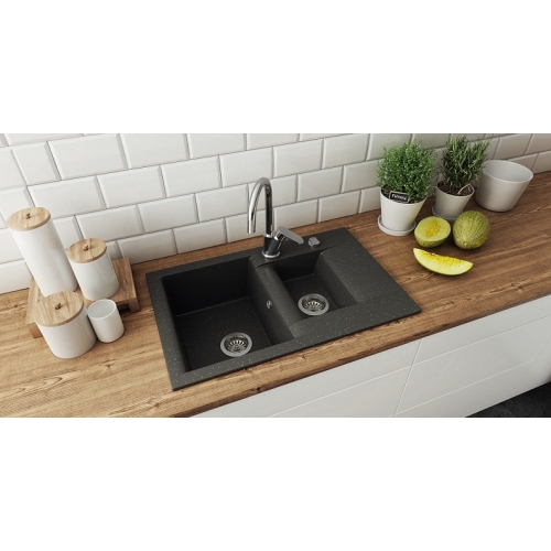 zlewozmywak nieste 1,5 k nablatowy grafitowy