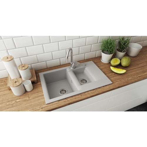 zlewozmywak nieste 1,5 k nablatowy szary