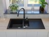 aranżacja zlewozmywak 1,5 komory granitowy nieste 98 czarny metalik