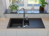 aranżacja zlewozmywak 1,5 komory granitowy nieste 98 grafitowy
