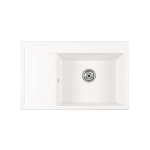 zlewozmywak granitowy Ala biały komora z ociekaczem