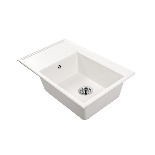 zlewozmywak granitowy Ala biały komora z ociekaczem