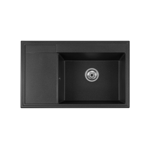 zlewozmywak granitowy Ala czarny z brokatem komora z ociekaczem