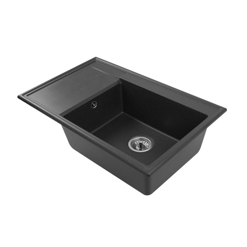 zlewozmywak granitowy Ala czarny z brokatem komora z ociekaczem