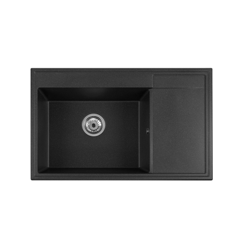 zlewozmywak ala 1 komora z ociekaczem po prawej stronie kolor czarny z brokatem