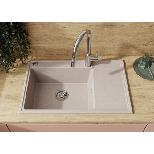 zlewozmywak ala 1 komora z ociekaczem po prawej stronie kolor beżowy