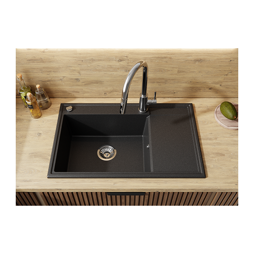 zlewozmywak ala 1 komora z ociekaczem po prawej stronie kolor  grafitowy