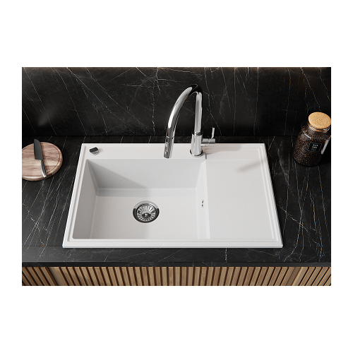 zlewozmywak ala 1 komora z ociekaczem po prawej stronie kolor  biały