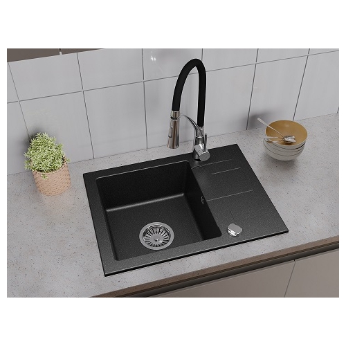 Zlewozmywak 1 komorowy z ociekaczem grafitowy Neli 59