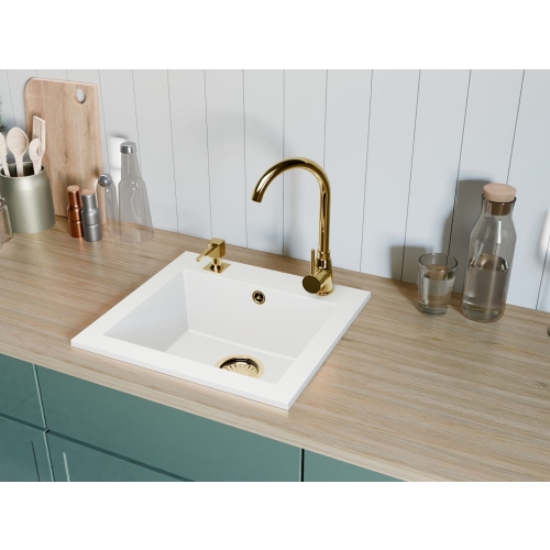 zlewozmywak 1 komorowy nablatowy ora biały