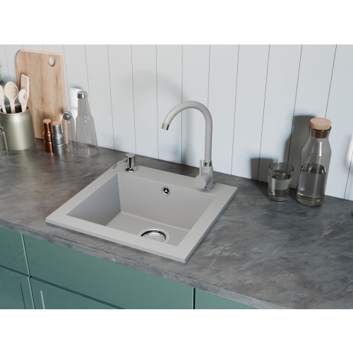 zlewozmywak 1 komorowy nablatowy ora szary