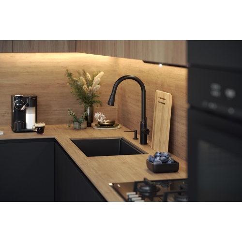 aranzacja zlewozmywak podwieszany 1 komorowy czarny mat