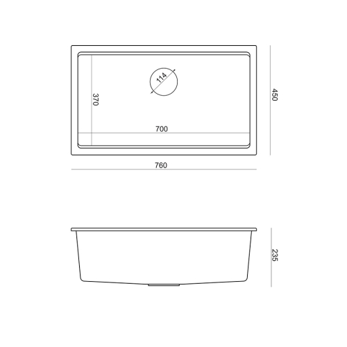 rysunek techniczny zlewozmywak logan 110