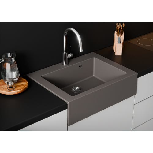 zlewozmywak farmerski 1 komorowy szary