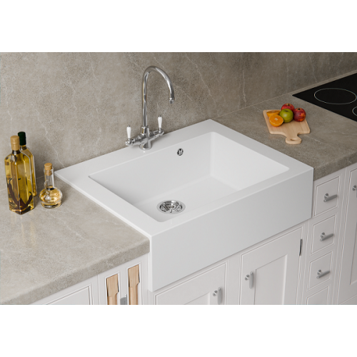 zlewozmywak farmerski 1 komorowy biały