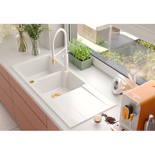 zlewozmywak granitowy evan 121 zlote dodatki