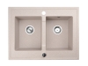 zlewozmywak 2 komorowy nablatowy beżowy Suma
