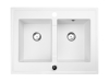 zlewozmywak 2 komorowy nablatowy biały Suma