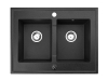 zlewozmywak 2 komorowy nablatowy grafitowy Suma