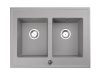 zlewozmywak 2 komorowy nablatowy szary z brokatem Suma