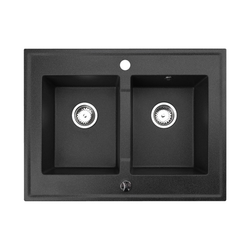 zlewozmywak 2 komorowy nablatowy grafitowy Suma