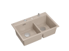 zlewozmywak 2 komorowy granitowy nablatowy 76x80cm piaskowy