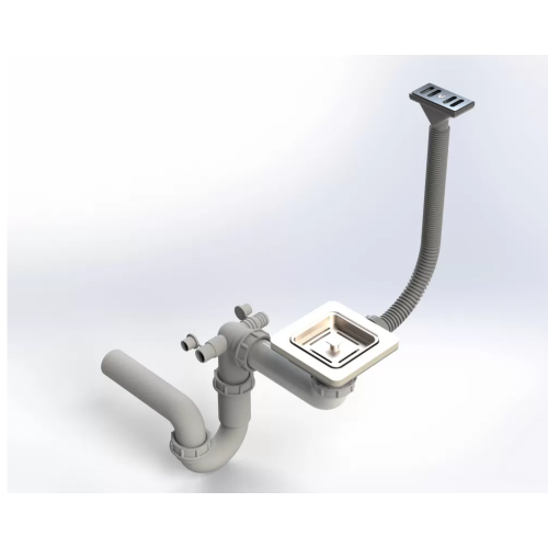 syfon kwadratowy srebrny manualny