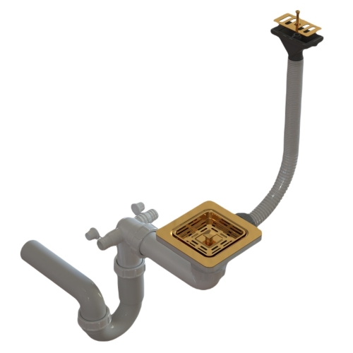 syfon złoty kwadratowy manualny