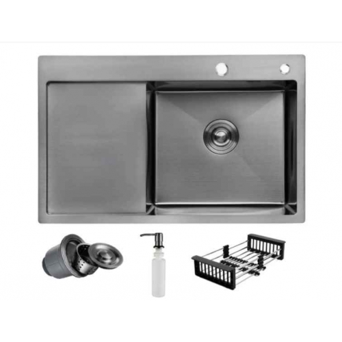 zlewozmywak stalowy grafitowy Irena