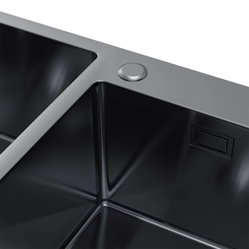 Zlewozmywak stalowy dwukomorowy grafitowy Olek