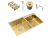 Zlewozmywak Olek stalowy dwukomorowy złoty
